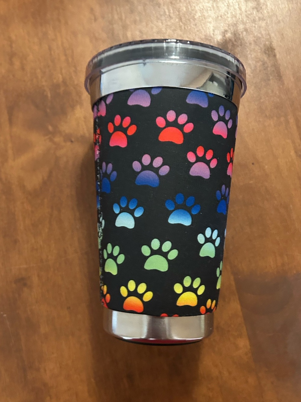 Rainbow Paw Print Tumbler